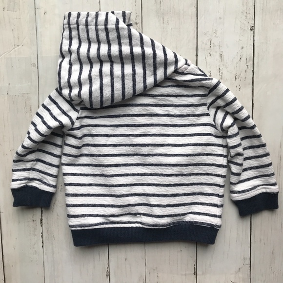 Koala Kids Navy Stripe Baby Boy Hooded Sweatshirt - Picture 7 of 8